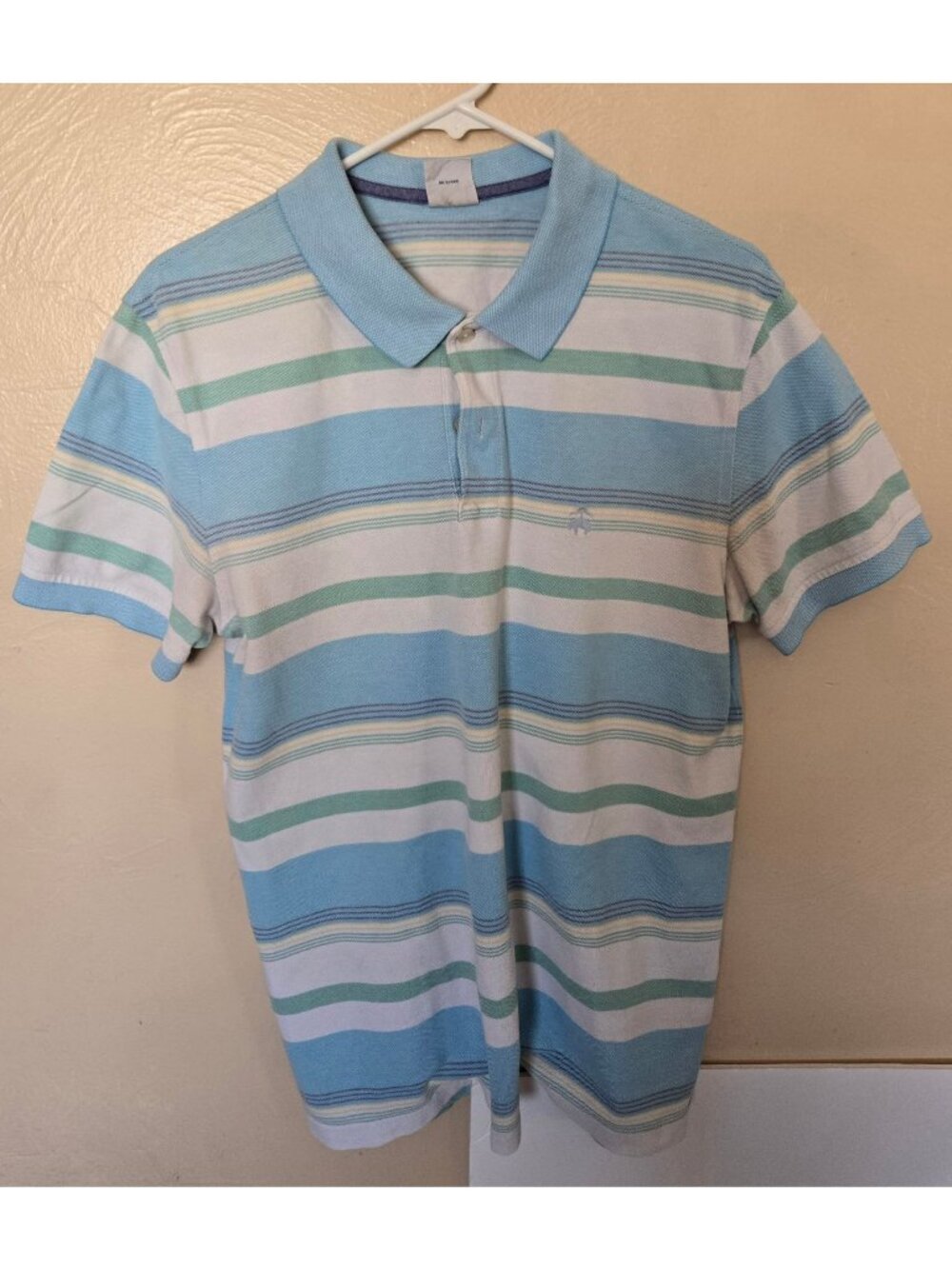 Brooks Brothers 100% Cotton Striped Slim Fit Performance Pique Polo Size Lg